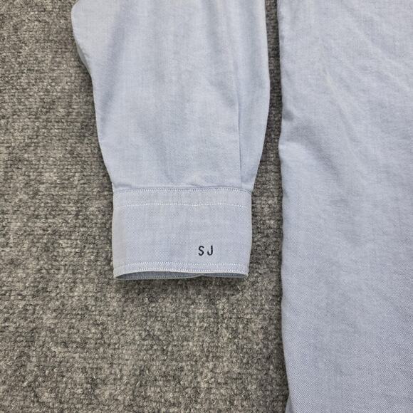 Vintage Lands End Shirt Mens 16 Blue Oxford Cloth Button Down Cotton Long Sleeve - Picture 14 of 16